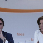 José María Aznar y María Dolores de Cospedal, el año pasado, en el campus FAES.-Foto: DAVID CASTRO