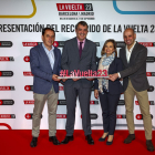Benito Serrano, Javier Guillén, Elia Jiménez y Juan Ramón Soria en la presentación de la Vuelta a España. HDS