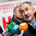 Pepe Álvarez, esta mañana en Zaragoza-JAVIER CEBOLLADA
