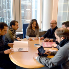 Una delegación de CCOO en Campofrío se reúne con varios europarlamentarios entre los que se encuentra la socialista Iratxe García (C), para solicitar que se cumplan los compromisos previstos con la empresa-Ical