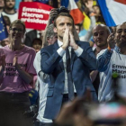 Macron, en el mitin de Lyón.-EFE / ARNOLD JEROCKI