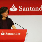 Ana Botín, presidenta del Banco Santander, en la presentación de las cifras de la entidad el pasado mes de enero.-DAVID CASTRO