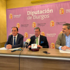 Benito Serrano, César Rico y Alberto Luque, en la presentación de ayer en Burgos. HDS
