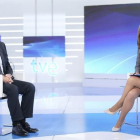 Rajoy, con Ana Blanco, en los estudios de TVE.-RTVE