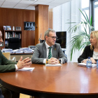 Veganzones, en Soria con López Represa y De Gregorio para presentar los planes mixtos de empleo y formación. GONZALO MONTESEGURO