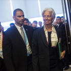 Lagarde, en Chengdu.-FRED DUFOUR