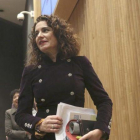 La ministra de Hacienda, María Jesús Montero, en la presentación del proyecto de ley de Presupuestos en el Congreso de los Diputados.-DAVID CASTRO