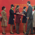 Los Reyes en el estand de Iberia, en Fitur.-CARLOS R. ÁLVAREZ / WIRELMAGE