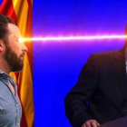 Abascal españolizando a Puigdemont en el videoclip de la canción sobre Vox.-YOUTUBE