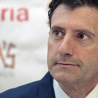 El fundador del Voley Río Duero Ángel Romera, ayer, en su despedida como vicepresidente del club.-MARIO TEJEDOR