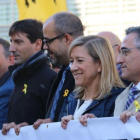 Miquel Buch junto a Neus Lloveras en la manifestación que tuvo lugar en Bruselas el pasado 7 de noviembre.-BLANCA BLAY/ACN