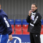 Pablo Machín en un entrenamiento de esta semana. / V. Guisande-