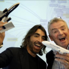 Michael O'Leary, presidente de Ryanair  y Javier Hidalgo, de Globalia, en la rueda de prensa de hoy.-JOSÉ LUIS ROCA