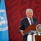 El presidente de Mexico, Andrés Manuel López Obrador,  en rueda de prensa.-EFE