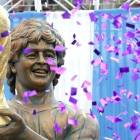 La escultura india en honor de Diego Armando Maradona.-PIYAL ADHIKARY (EFE)
