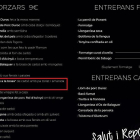 Captura de la carta del restaurante Nova Font Blanca de Balaguer.-E