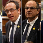Oriol Junqueras, Josep Rull, Jordi Turull y Jordi Sánchez, en imágenes del día de la constitución del Congreso de los Diputados.-EL PERIÓDICO
