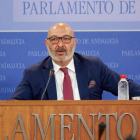 Alejandro Hernández, portavoz en el Parlamento andaluz de Vox Andalucía.-EL PERIÓDICO
