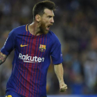 Messi celebra un gol ante la Juventus.-AFP