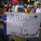 Protesta contra el Gobierno de Maduro, el sábado en Caracas.-AP / ARIANA CUBILLOS