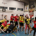 Celebración del Balonmano Soria en Lanzarote con el ascenso a Honor Plata ya en el bolsillo. HDS