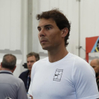 Rafael Nadal, tras la rueda de prensa concedida en Acapulco-JOSÉ MENDEZ (EFE)
