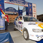 Agustín Álvaro en la línea de salida del rallye burgalés-