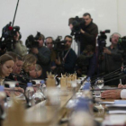 El canciller ruso Lavrov junto a Kerry, secretario de Estado norteamericano-AGENCIAS