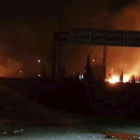 Imagen de la agencia SANA del presunto ataque israelí este martes cerca de Damasco, Siria.-AP