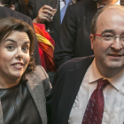 Miquel Iceta y la exvicepresidenta Soraya Sáenz de Santamaría, en una foto de archivo-JOAN CORTADELLAS