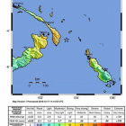 La estrella en el mar marca el lugar donde se ha registrado el hepicentro del terremoto.-