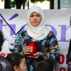 Un momento de la concentración de repulsa por la muerte de Rachida Nour celebrada el 23 de junio de 2015.-ALVARO MARTÍNEZ