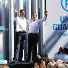 Mariano Rajoy en su discurso de apoyo a Xavier García Albiol en el mitin del PP en Badalona.-ELISENDA PONS