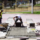 Imagen que presentaba la plaza del Infantes de Lara en el día de ayer. / ÁLVARO MARTÍNEZ-