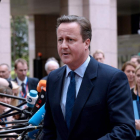 El primer ministro británico, David Cameron, a su llegada al Consejo Europeo.-THIERRY CHARLIER / AFP