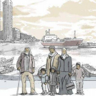 Imagen con que se ilustra la primera etapa del juego 'on line' de la BBC sobre los refugiados sirios.-