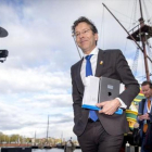 Jeroen Dijsselbloem, presidente del Eurogrupo, ayer en Ámsterdam.-AFP / JERRY LAMPEN