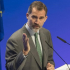 El rey Felipe VI, en un acto en Sevilla.-EFE / JULIO MUNOZ