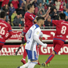 El Numancia espera celebrar algún gol en Zaragoza y la clasificación a la final del play off.-Mario Tejedor