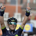 Alejandro Valverde dedica a Michele Scarponi su cuarta victoria en Lieja.-NICOLAS LAMBERT