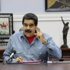 Nicolás Maduro, en el Consejo de Ministros en el que ha anunciado el estado de excepción, el viernes en Caracas.-EFE