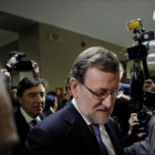El presidente del Gobierno en funciones, Mariano Rajoy, al recoger su acta el en Congreso.-JOSÉ LUIS ROCA