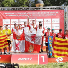 El equipo de Castilla y León en lo más alto del podio. HDS