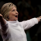 Hillary Clinton se proclama vencedora de las primarias demócratas en EEUU el 7 de junio.-PETER FOLEY / EFE