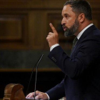 Santiago Abascal, el 29 de agosto, en el pleno sobre el ’Open Arms’.-JOSÉ LUIS ROCA