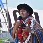 El presidente 8Evo Morales, el martes, en una intervención pública en Tiquipaya.-REUTERS