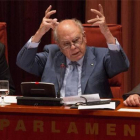 Jordi Pujol, en un momento de su comparecencia en el Parlament.-Foto: FERRAN NADEU