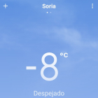 Temperatura a las 8.30 horas en Soria capital. HDS