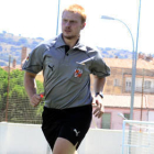 El colegiado soriano Victor Romera durante un encuentro. / ÁLVARO MARTÍNEZ-