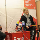 Félix Lavilla y Eloísa Álvarez presentaron ayer el programa electoral para Soria ayer en la sede del PSOE. / ÚRSULA SIERRA-
